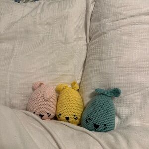 Pink and Yellow Stuffed Animals Plush Toys